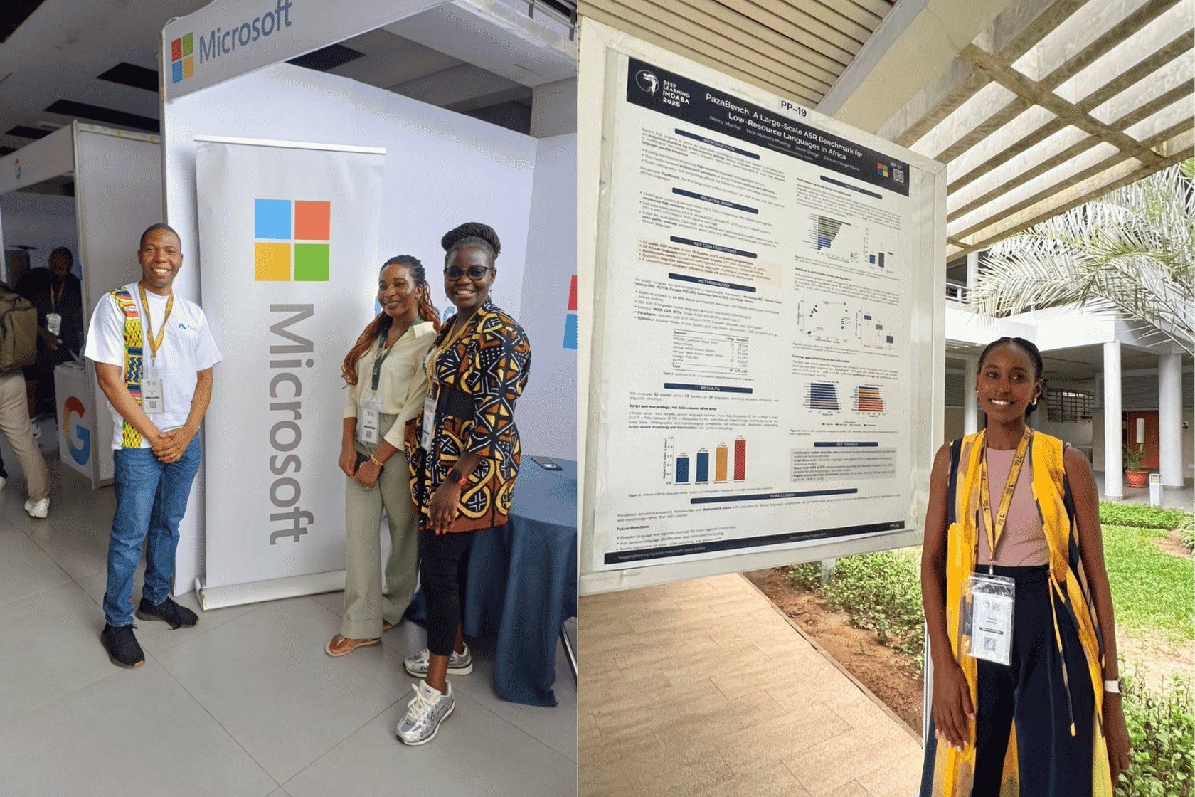 Members of Microsoft Research Africa alongside our team member, Oluchi Audu, 